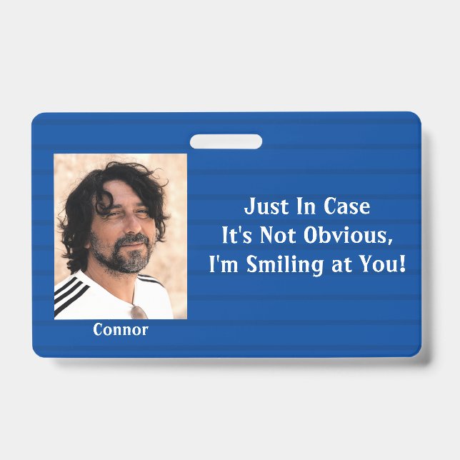 Crachá Bandas Azuis Caso meu sorriso não seja óbvio (Frente)