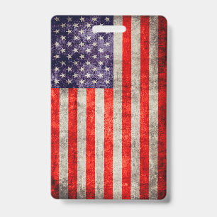 Crachá Bandeira Americana Antiga Caída