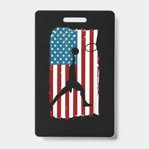 Crachá Bandeira Americana Basquete Atleta Patriótico Prin
