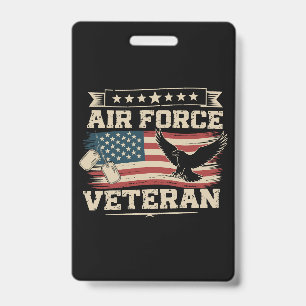 Crachá Bandeira Americana da Força Aérea dos EUA Veterano