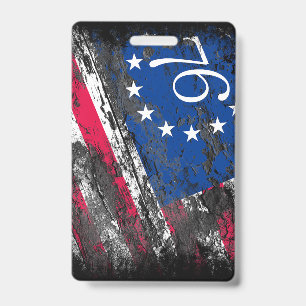 Crachá Bandeira Betsy Ross 1776 Patriótica 4 de Julho