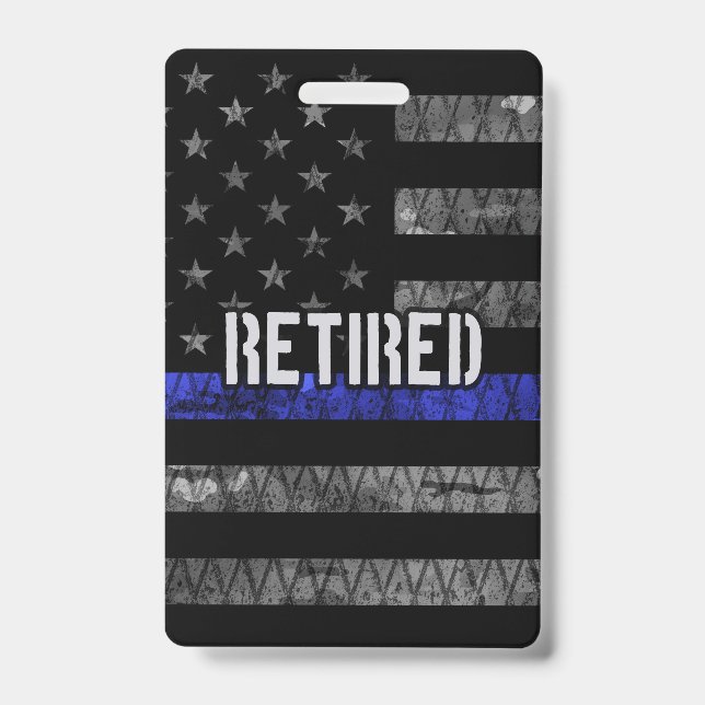 Crachá Bandeira de Polícia Aposentada Distinta (Frente)
