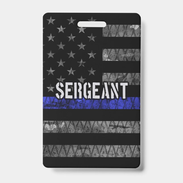 Crachá Bandeira Distinta Sergeant Thin Blue Line (Frente)
