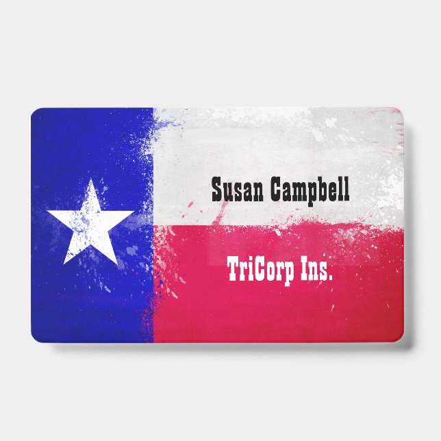 Crachá Bandeira do Estado do Texas Angustiada (Frente)
