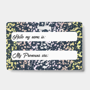 Crachá Bandeira do Orgulho Pangênero Floral Boho Retro Fo