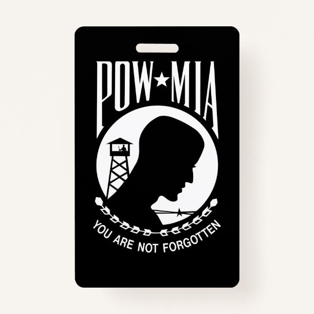 Crachá Bandeira POW MIA: Soldados desaparecidos da Guerra (Frente)