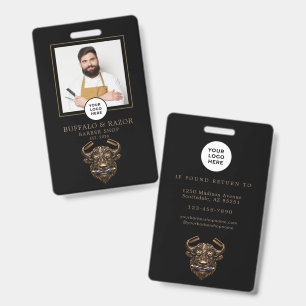 Crachá Barbearia Moderno Búfalo de Bronze Equipe de Barbe