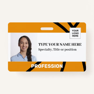 Crachá Basquete Empregado Foto, código do bar, logoti