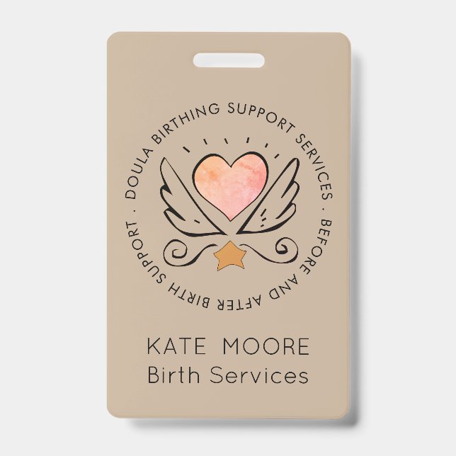 Crachá Bebê Doula Birth Treinador Parteira (Frente)