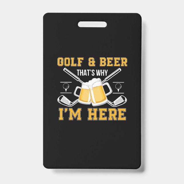 Crachá Beer Drinker Golf And Beer Birthday (Frente)