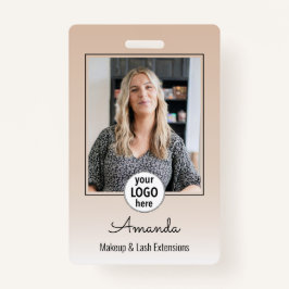 Crachá Beige Blush Minimal Elegant Photo Lashes