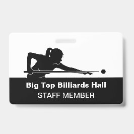 Crachá Billiards Pool Hall And Event Staff Member Budget