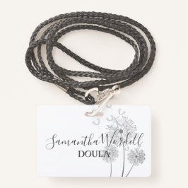 Crachá Birth Doula Midwest Illustrated Flowers