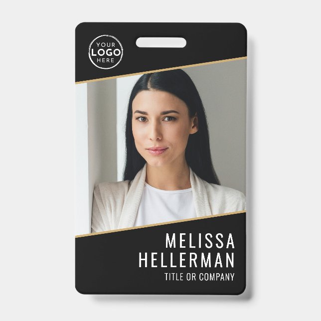 Crachá Black Gold Company Logo Employee ID (Frente)