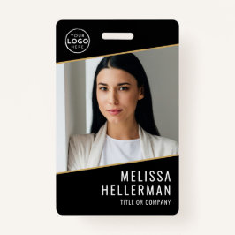 Crachá Black Gold Company Logo Employee ID