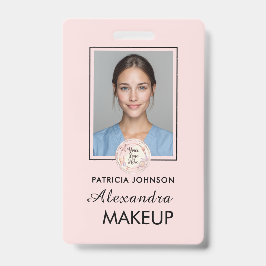 Crachá Blush Pink Script Logo Photo