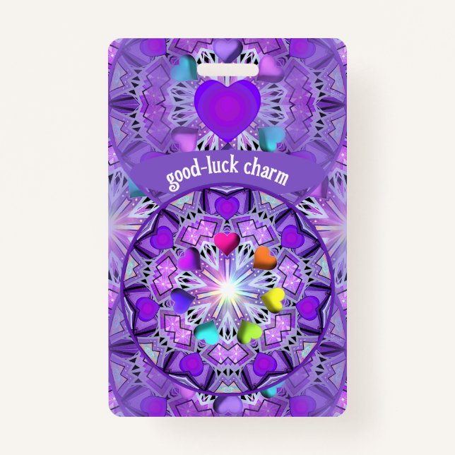 Crachá Boa sorte do W2 roxo (Frente)