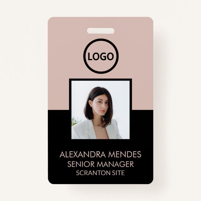 Crachá Boho e Black Employee Photo ID Company Security (Frente)