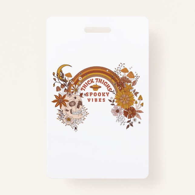 Crachá Boho Skull Halloween Autumn Witchy Thighs Sp (Frente)