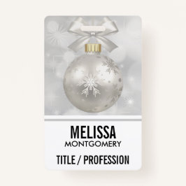 Crachá Bola de Natal Elegante em Luzes de Bokeh