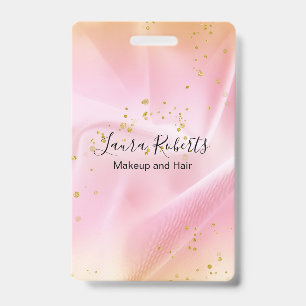 Crachá Bolso Dourado e rosa-reluzente feminino