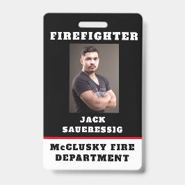 Crachá Bombeiro preto e branco