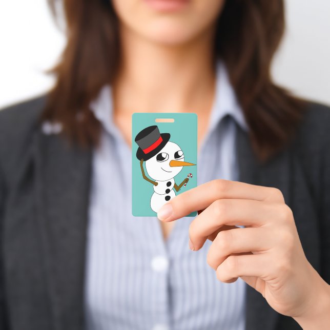 Crachá boneco de neve chibi (Apresentado)