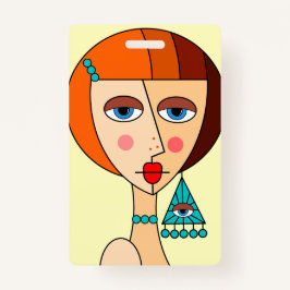 Crachá Bonita Cubismo Das Mulheres Ruivas