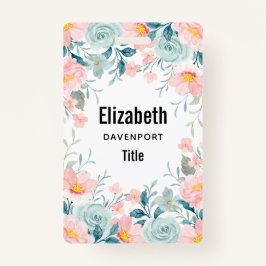 Crachá Borda Floral Rosa e Verde