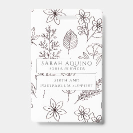 Crachá Branca Desenhada Floral Na Mão Branca