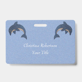 Crachá Branco azul escuro de salto Glittery de dois