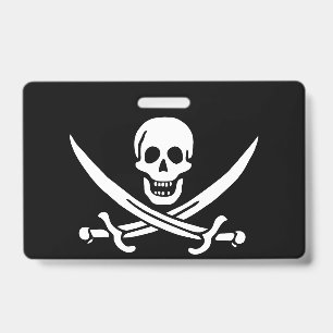 Crachá Branco, Bandeira Pirata, Calico Jack, Caveira e Cu