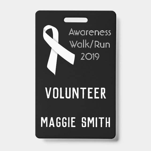 Crachá branco inteiramente customizável da fita (Frente)