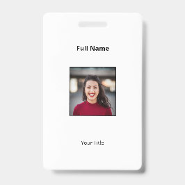 Crachá Branco Personalizado para Funcionário com F