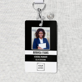 Crachá Branco | Segurança do logotipo do funcionário ou d