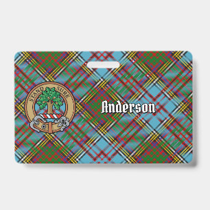 Crachá Brasão do Clã Anderson sobre Tartan