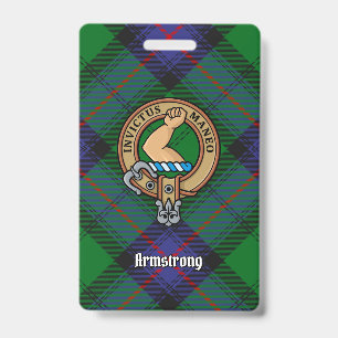 Crachá Brasão do Clã Armstrong sobre Tartan