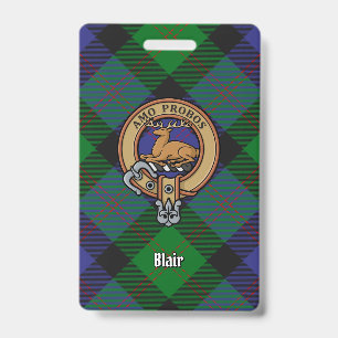 Crachá Brasão do Clã Blair sobre Tartan
