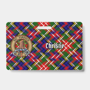 Crachá Brasão do Clã Christie sobre Tartan