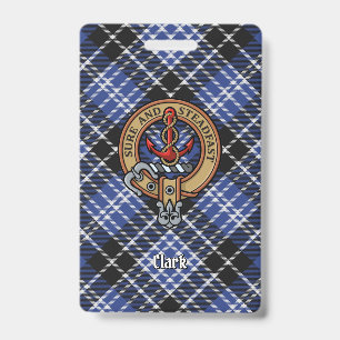 Crachá Brasão do Clã Clark sobre Tartan