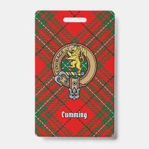 Crachá Brasão do Clã Cumming sobre Tartan