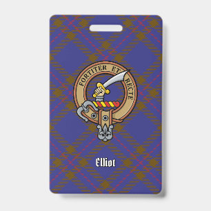 Crachá Brasão do Clã Elliot sobre Tartan Moderno