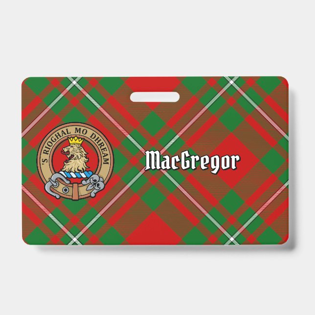 Crachá Brasão do Clã Gregor sobre Tartan (Frente)