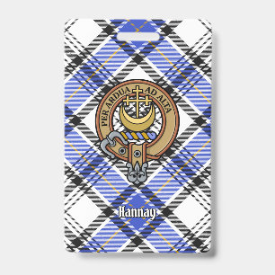 Crachá Brasão do Clã Hannay sobre Tartan