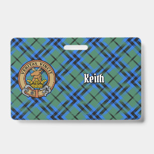 Crachá Brasão do Clã Keith sobre Tartan