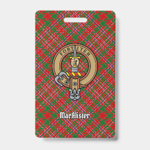 Crachá Brasão do Clã MacAlister sobre Tartan