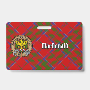 Crachá Brasão do Clã MacDonald de Keppoch sobre Tartan