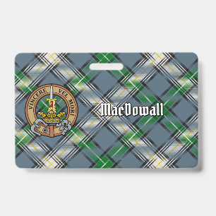 Crachá Brasão do Clã MacDowall sobre Tartan