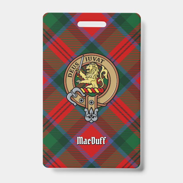 Crachá Brasão do Clã MacDuff sobre Tartan (Frente)