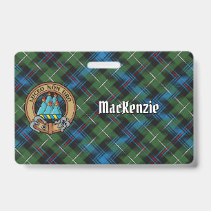 Crachá Brasão do clã MacKenzie sobre Tartan